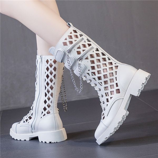 women's plus size 2020 summer hollow-out porous boots street cool punk sandal boots low heel breathable, Black
women's plus size 2020 summer hollow-out porous boots street cool punk sandal boots low heel breathable, Black