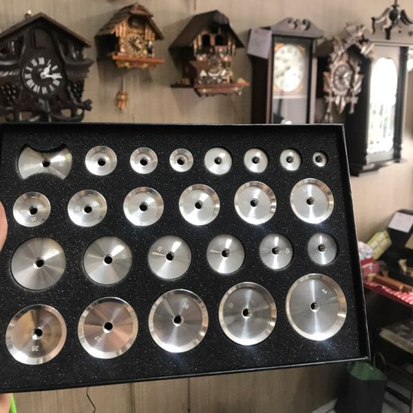 25pcs watch back case metal aluminum closer press dies watch repair tool
25pcs watch back case metal aluminum closer press dies watch repair tool