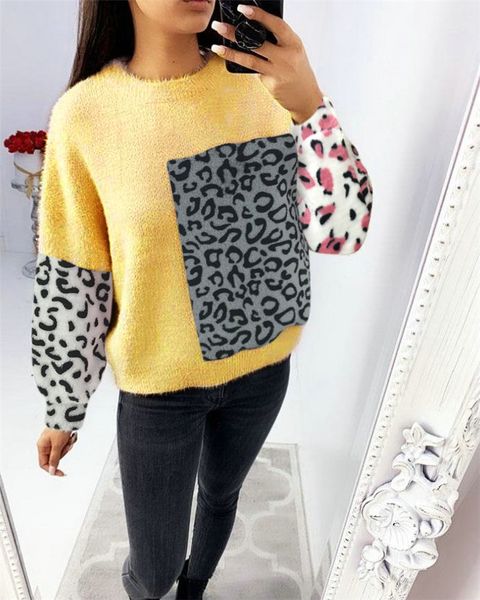 women casual loose hoodies leopard print patchwork design o-neck long sleeve print korean hoodie autumn winter yellow pink top
women casual loose hoodies leopard print patchwork design o-neck long sleeve print korean hoodie autumn winter yellow pink top
