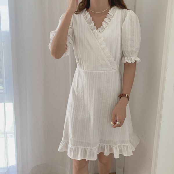 lin's girl summer korean lace style lace white waist slimming dress women's french platycodon grandiflorum dress, Black;gray
lin's girl summer korean lace style lace white waist slimming dress women's french platycodon grandiflorum dress, Black;gray