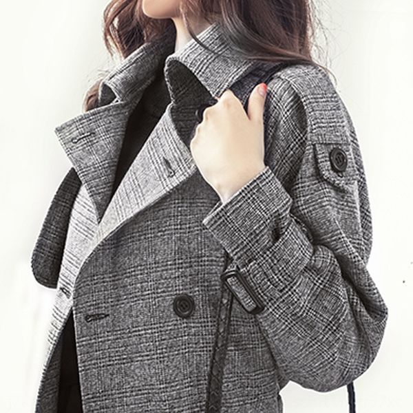 women's plaid trench coat large size mid-length double-breasted slimming windbreaker windbreaker temperament meat hiding 2020 autumn, Tan;black
women's plaid trench coat large size mid-length double-breasted slimming windbreaker windbreaker temperament meat hiding 2020 autumn, Tan;black