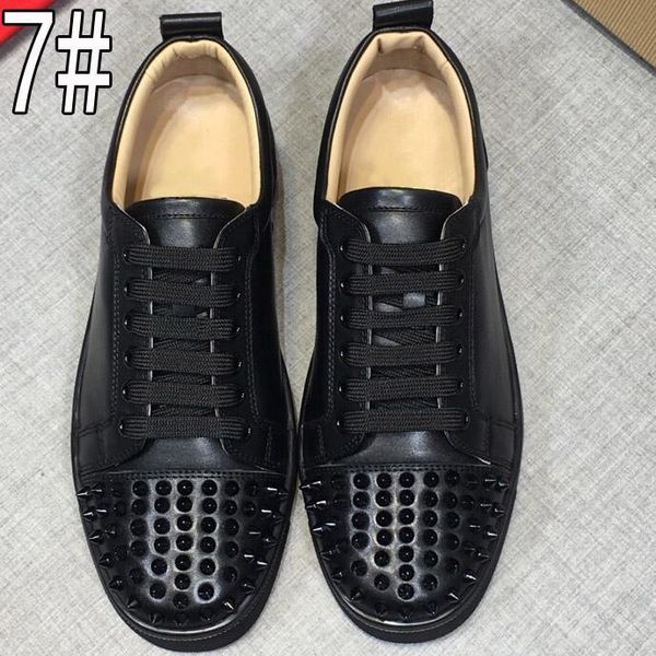low cut casual flats red bottom shoes suede junior calf shoes for men and women shoes hococal classic party wedding crystal leather sneakers, Black