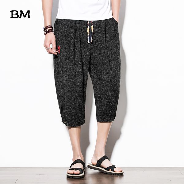 men's pants summer casual harem men chinese style calf-length trousers vintage embroidery streetwear mens joggers, Black
men's pants summer casual harem men chinese style calf-length trousers vintage embroidery streetwear mens joggers, Black