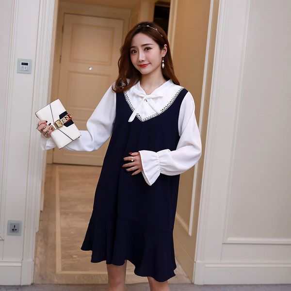 maternity clothes autumn clothing 2020 new style fashion lace joint long-sleeved dress mid-length pregnant women freaky, White
maternity clothes autumn clothing 2020 new style fashion lace joint long-sleeved dress mid-length pregnant women freaky, White
