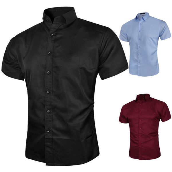 men's casual shirts 2021 style men shirt short sleeve fashion solid regular fit streetwear brand clothing, White;black
men's casual shirts 2021 style men shirt short sleeve fashion solid regular fit streetwear brand clothing, White;black