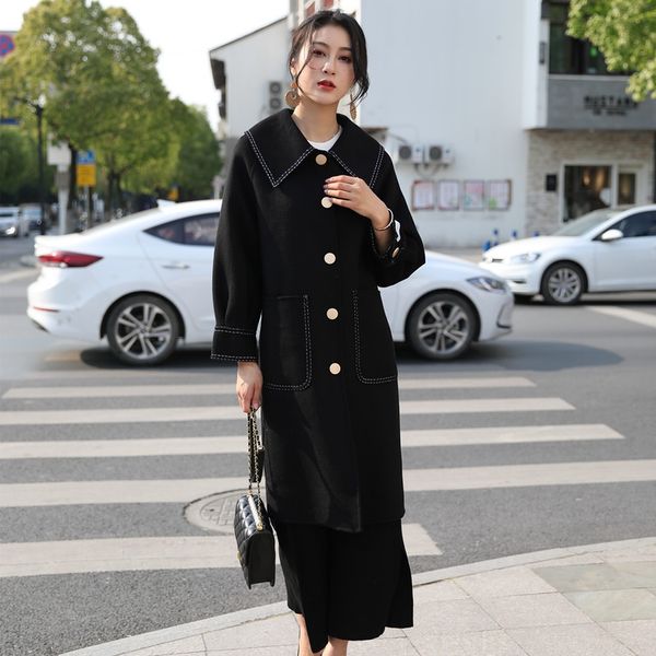 danyafei woolen new single-breasted arch needle straight tube slim wool coat double-sided cashmere coat for women, Black
danyafei woolen new single-breasted arch needle straight tube slim wool coat double-sided cashmere coat for women, Black