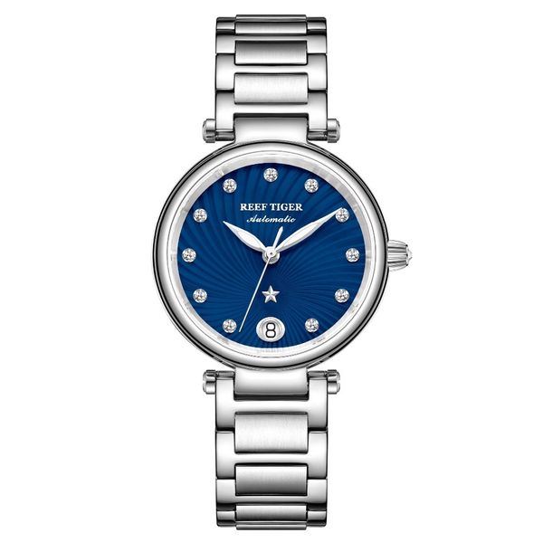 Reef Tiger/RT 2020 Fashion Ladies Watch Blue Dial Steel Bracelet Watches Sapphire Glass Automatic Watch for Women RGA1590
Reef Tiger/RT 2020 Fashion Ladies Watch Blue Dial Steel Bracelet Watches Sapphire Glass Automatic Watch for Women RGA1590