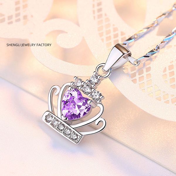 s999 sterling silver pendant crown clavicle chain necklace diamond necklace princess birthday girlfriend jewelry gift wholesale
s999 sterling silver pendant crown clavicle chain necklace diamond necklace princess birthday girlfriend jewelry gift wholesale