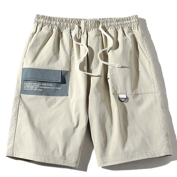 men's shorts long men capris summer length trousers back zipper pocket bermuda male vogue elastic waist breeches, White;black