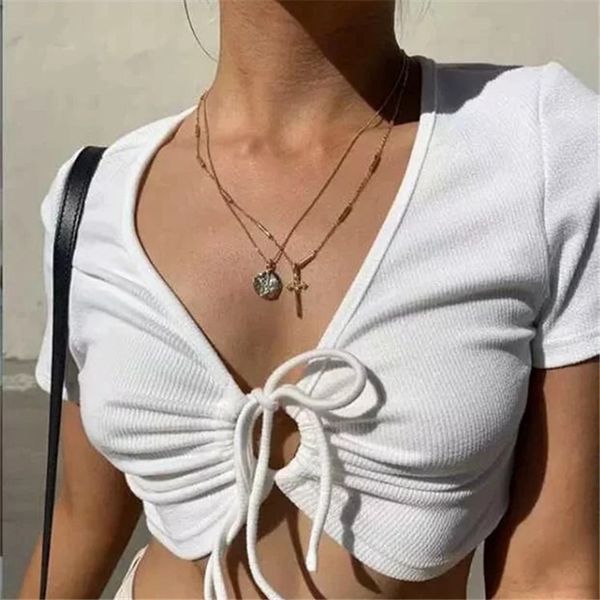 hollow-out short-sleeved knitted t-shirt women new navel v-neck lace-up 2020 summer casual shirts women crop, White
hollow-out short-sleeved knitted t-shirt women new navel v-neck lace-up 2020 summer casual shirts women crop, White