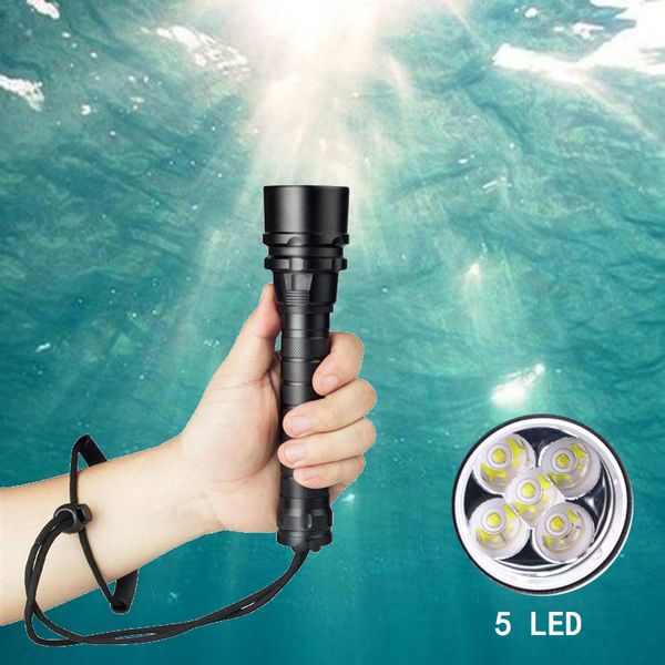 Om Powerful T6 L2 10w Led Diving Professional Ip68 Diving Light Underwater 80m Lantern Waterproof Light