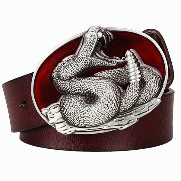 fashion men's genuine leather belt metal buckle snake belt rattlesnake pattern king punk rock style show girdle women, Black;brown
fashion men's genuine leather belt metal buckle snake belt rattlesnake pattern king punk rock style show girdle women, Black;brown