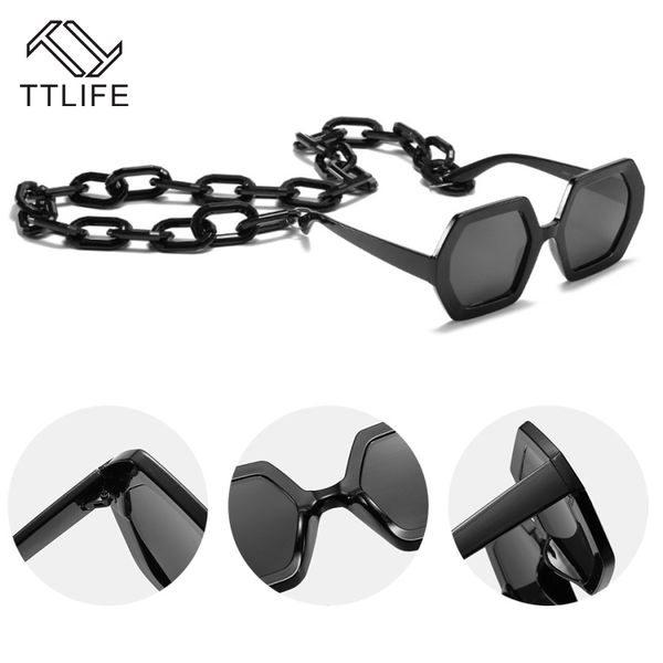 ttlife 1pc unique chain sunglasses set for men 2020 polygon square sun glasses female vintage eyewear gafas de sol, White;black
ttlife 1pc unique chain sunglasses set for men 2020 polygon square sun glasses female vintage eyewear gafas de sol, White;black