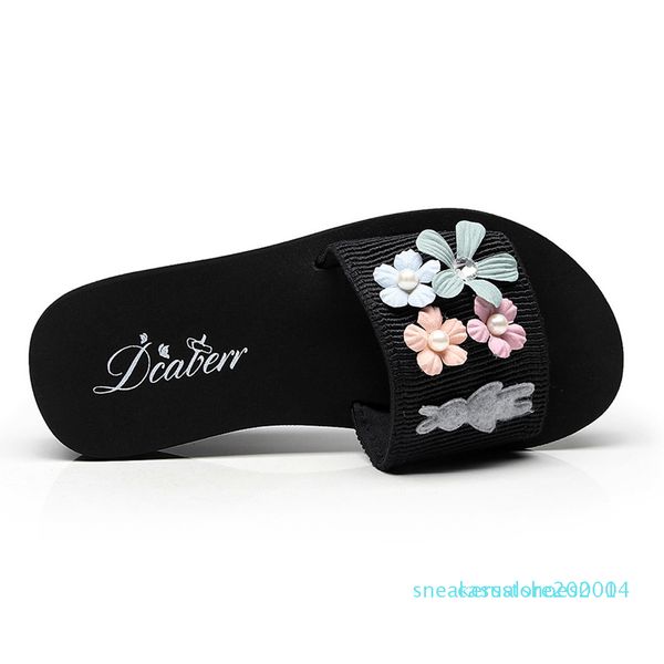 sagace 2019 summer women's pearl flower word-slip thick bottom non-slip flat sandals and slippers outdoor beach shoes c14, Black
sagace 2019 summer women's pearl flower word-slip thick bottom non-slip flat sandals and slippers outdoor beach shoes c14, Black