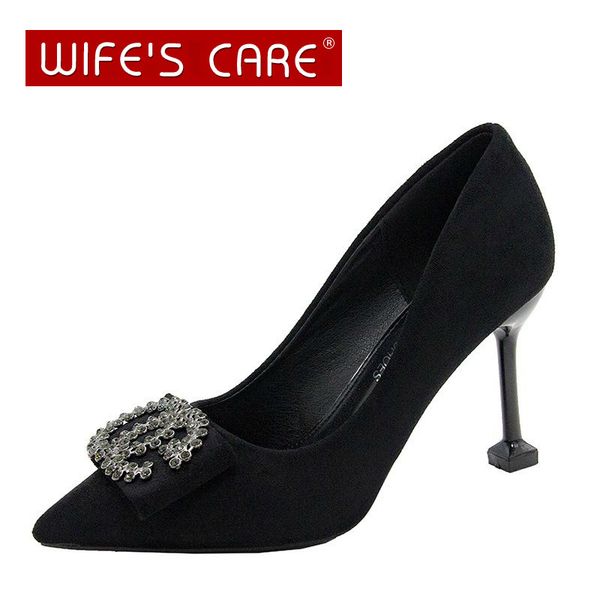 summer women's fine heels solid color shallow mouth pointed suede nonslip female high heels fine heel prom wedding shoes, Black
summer women's fine heels solid color shallow mouth pointed suede nonslip female high heels fine heel prom wedding shoes, Black