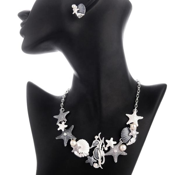 jewelry set creative ocean style necklaces and earrings new design shell starfish seahorse jewelry sets bridal necklace for women, Silver
jewelry set creative ocean style necklaces and earrings new design shell starfish seahorse jewelry sets bridal necklace for women, Silver