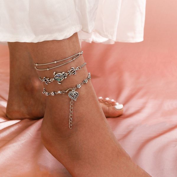 3pcs/set bohemian crystal stone anklets heart beach foot chain conch starfish alloy turtle pendant leg bracelet women jewelry gift wholesale, Golden;silver
3pcs/set bohemian crystal stone anklets heart beach foot chain conch starfish alloy turtle pendant leg bracelet women jewelry gift wholesale, Golden;silver