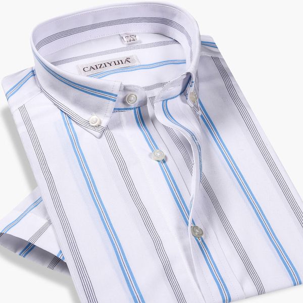 100% cotton men's short sleeve summer dress shirt button-down collar business formal fashion regular fit striped casual shirt, White;black
100% cotton men's short sleeve summer dress shirt button-down collar business formal fashion regular fit striped casual shirt, White;black