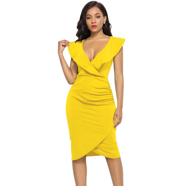 v neck ruffles sleeveless wrap hip dress women plus size summer solid ruched bodycon midi dress lady party dresses vestidos, Black;gray
v neck ruffles sleeveless wrap hip dress women plus size summer solid ruched bodycon midi dress lady party dresses vestidos, Black;gray