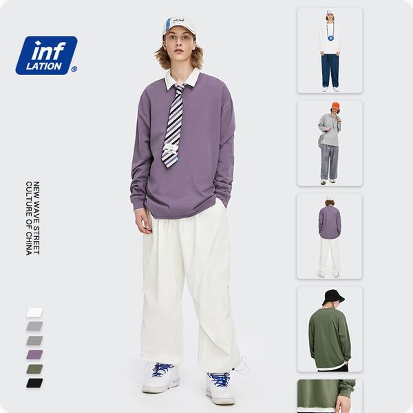 inf wear | 2020 autumn new air-spinning simple loose solid color woolen hem versatile men's long sleeve t-shirt, White;black
inf wear | 2020 autumn new air-spinning simple loose solid color woolen hem versatile men's long sleeve t-shirt, White;black