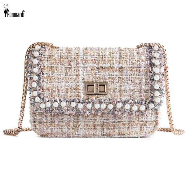 funmardi fashion chain shoulder bags for women messenger bags woolen pearl designer female bag small lock square wlhb2144
funmardi fashion chain shoulder bags for women messenger bags woolen pearl designer female bag small lock square wlhb2144