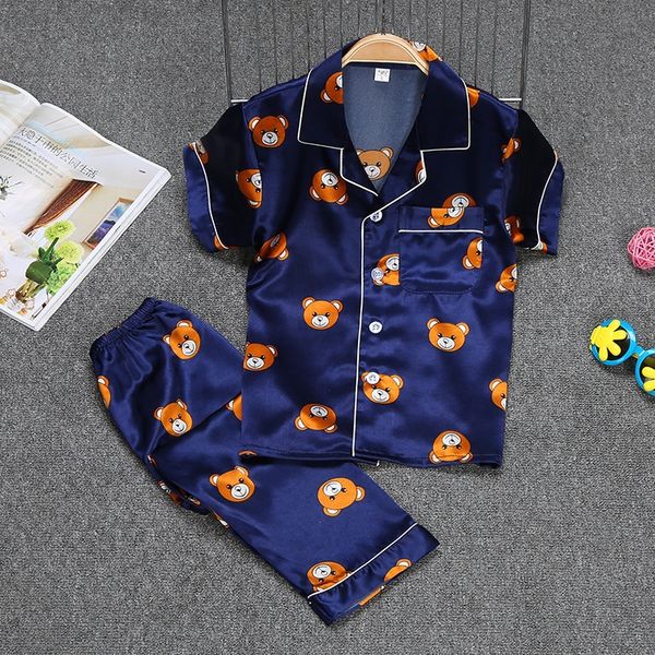 children's imitation silk trousers pajamas girls' short-sleeved trousers thin pajamas suit boys' baby summer home clothes
children's imitation silk trousers pajamas girls' short-sleeved trousers thin pajamas suit boys' baby summer home clothes