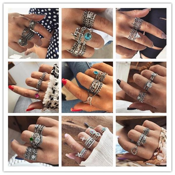 vintage silver color rings sets hollow heart vrown carving flowers geometric elephant jewelry for women men praty, Golden;silver
vintage silver color rings sets hollow heart vrown carving flowers geometric elephant jewelry for women men praty, Golden;silver