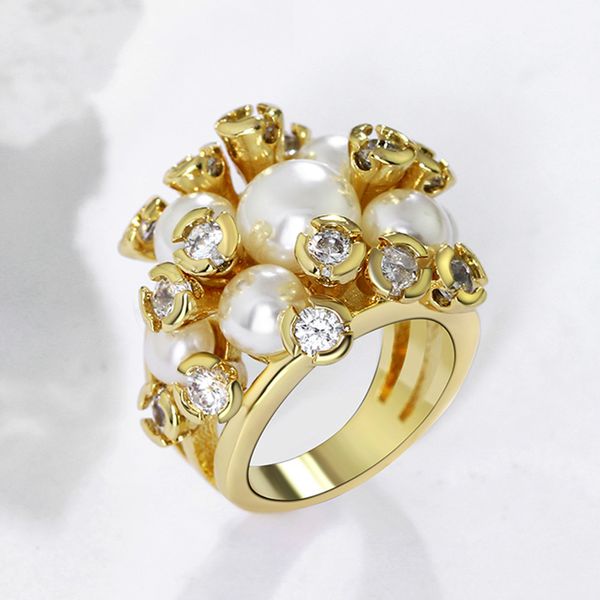new latest trendy ring white pearl jewelry gift for women crystal flower rings, Golden;silver
new latest trendy ring white pearl jewelry gift for women crystal flower rings, Golden;silver