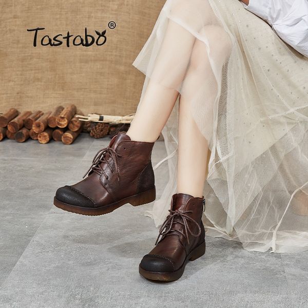 tastabo genuine leather handmade women's nude boots soft bottom shoes wild boots gray brown s518-2 low heel women, Black
tastabo genuine leather handmade women's nude boots soft bottom shoes wild boots gray brown s518-2 low heel women, Black