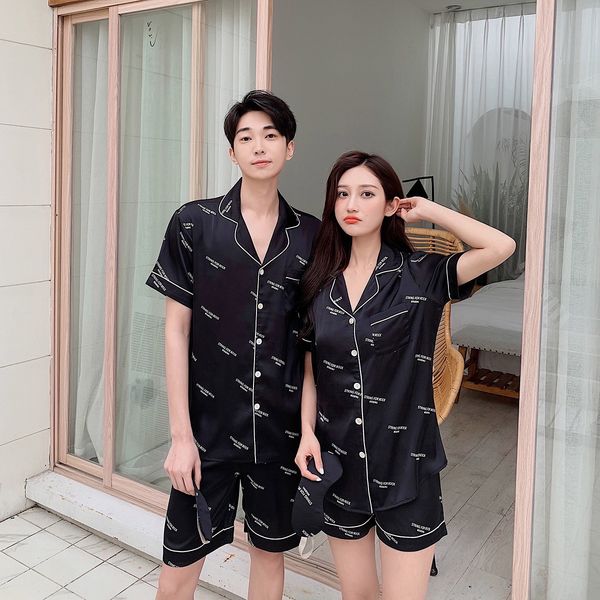 bv5et 2020 summer home clothes short skirt new ice silk pajamas women's short-sleeved shorts silk home wear men's high-end letter, Black;brown
bv5et 2020 summer home clothes short skirt new ice silk pajamas women's short-sleeved shorts silk home wear men's high-end letter, Black;brown