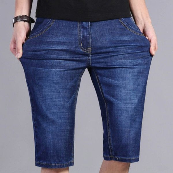 2020 summer denim men's stretch slim fit and shorts and jeans five-point jeans trendy large size shorts, Blue 
2020 summer denim men's stretch slim fit and shorts and jeans five-point jeans trendy large size shorts, Blue