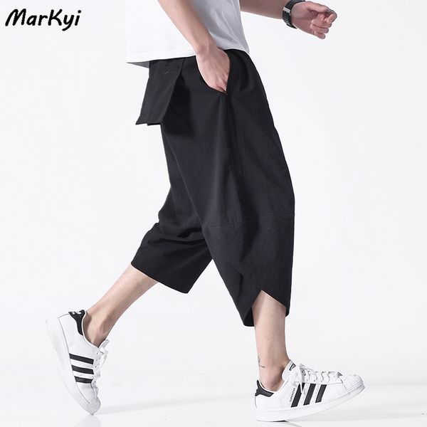men's pants markyi 2021 calf length streetwear trousers men loose linen casual harem joggers, Black
men's pants markyi 2021 calf length streetwear trousers men loose linen casual harem joggers, Black