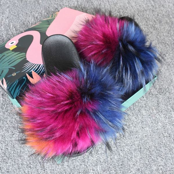 2019 real widened raccoon fur slippers female soft indoor sandals colorful wholesale slides with wider raccoon fur, Black
2019 real widened raccoon fur slippers female soft indoor sandals colorful wholesale slides with wider raccoon fur, Black