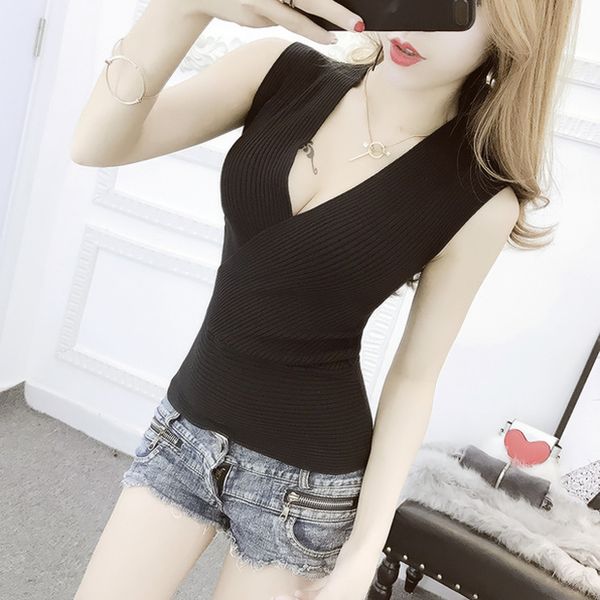 summer women fashion slim deep v neck knitting tank girls knitted camisole solid sleeveless tee shirts jm280, White
summer women fashion slim deep v neck knitting tank girls knitted camisole solid sleeveless tee shirts jm280, White