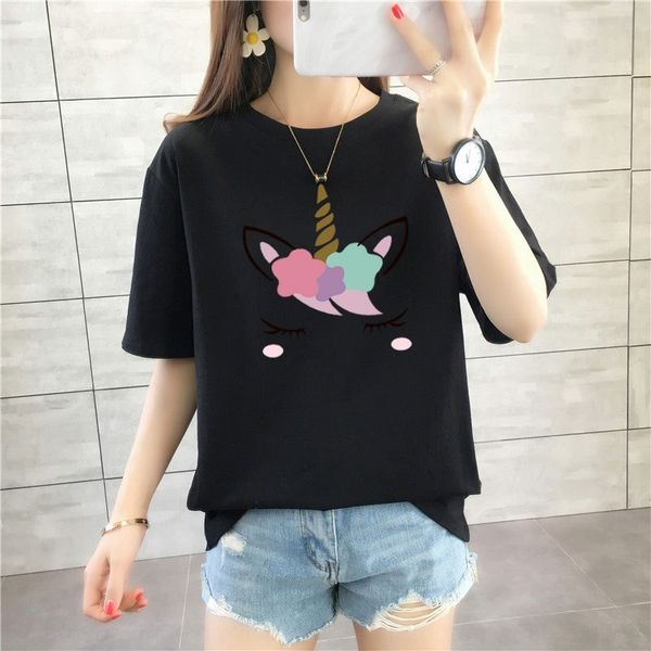 2ejge cotton round neck short-sleeved type t-shirt for women 2020 summer new korean printed versatile for students girls' trendy t-shir, White
2ejge cotton round neck short-sleeved type t-shirt for women 2020 summer new korean printed versatile for students girls' trendy t-shir, White