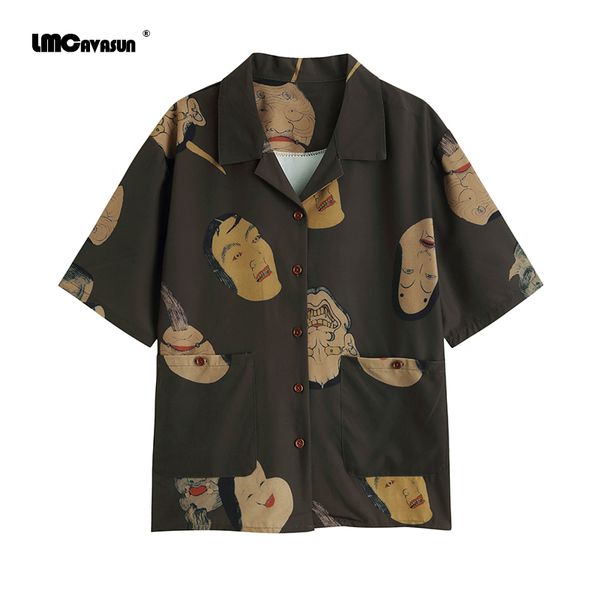 lmc/ musashi ukiyoe japanese streetwear woman blouses shirts short sleeve button down shirt aesthetic summer clothes, White
lmc/ musashi ukiyoe japanese streetwear woman blouses shirts short sleeve button down shirt aesthetic summer clothes, White