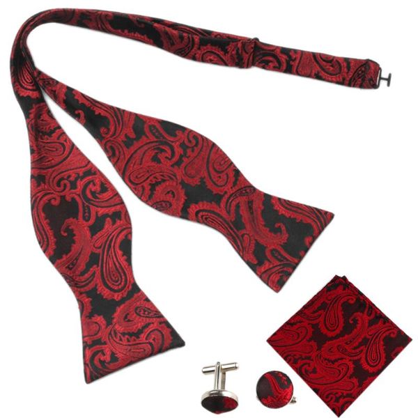2020 mens bow ties paisley jacquard tie sets hanky+cufflinks gravatas wedding party suit bowtie for men neck ties set, Black;gray
2020 mens bow ties paisley jacquard tie sets hanky+cufflinks gravatas wedding party suit bowtie for men neck ties set, Black;gray