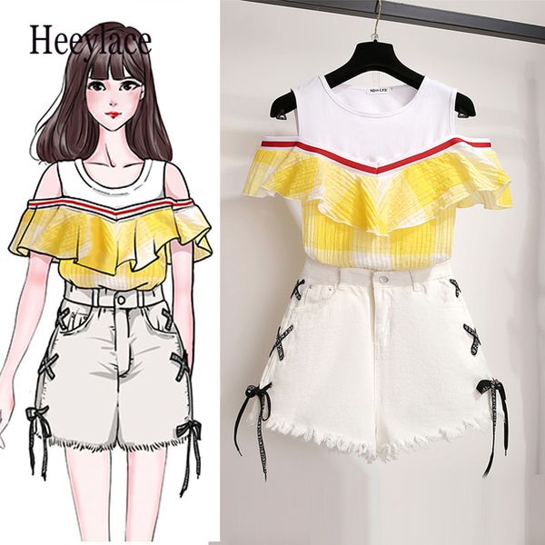 plus size 2 piece set women summer korean plaid off shoulder crop and biker shorts sets for women clothes ensemble femme, White
plus size 2 piece set women summer korean plaid off shoulder crop and biker shorts sets for women clothes ensemble femme, White
