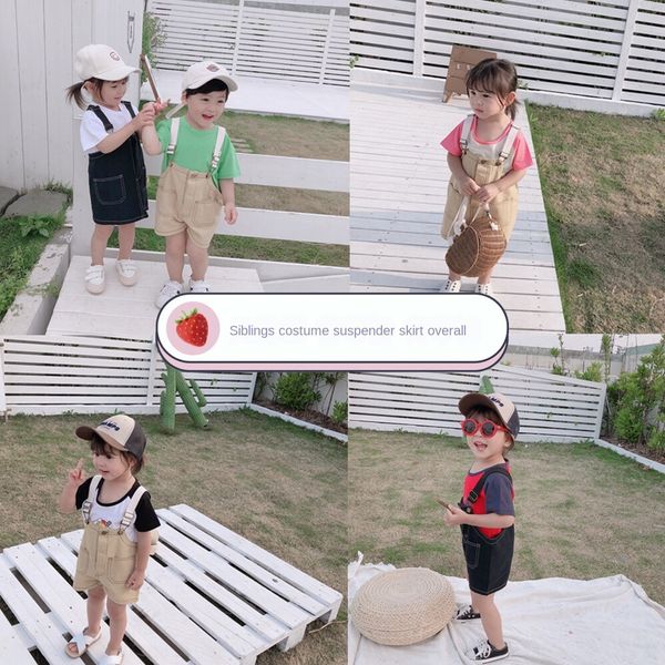 xdp2019 summer new wear korean style brother and sister's wear casual all-match children's children's belt skirt belt pants f, Blue
xdp2019 summer new wear korean style brother and sister's wear casual all-match children's children's belt skirt belt pants f, Blue