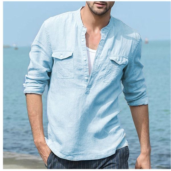 men's casual shirts 2021 pure color blouse cotton linen looss long sleeve tee shirt spring autumn summer men the streets dress -3, White;black
men's casual shirts 2021 pure color blouse cotton linen looss long sleeve tee shirt spring autumn summer men the streets dress -3, White;black