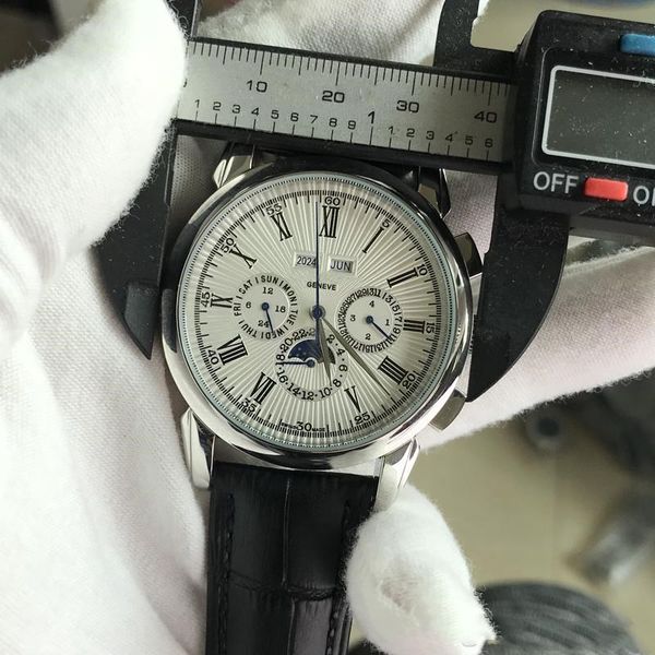 new mens watch white dial glass back black leather strap men watches folding clasp male wristwatch, Slivery;brown
new mens watch white dial glass back black leather strap men watches folding clasp male wristwatch, Slivery;brown