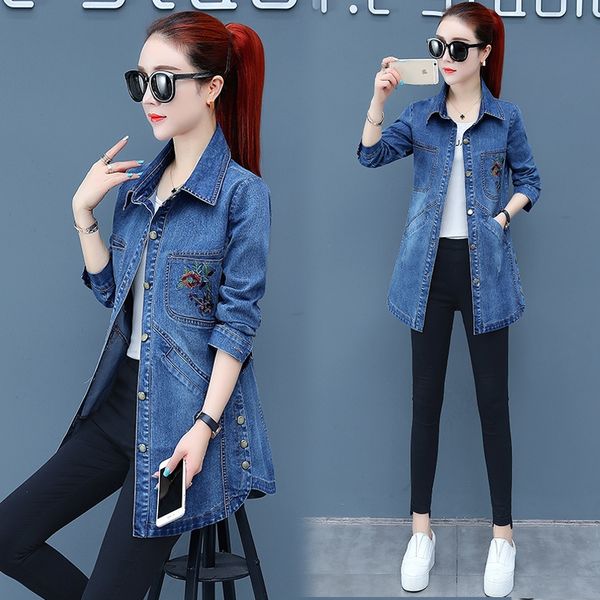 denim women's autumn 2019 new ins trendy loose thin coat early autumn mid-length all-match coat, Tan;black
denim women's autumn 2019 new ins trendy loose thin coat early autumn mid-length all-match coat, Tan;black