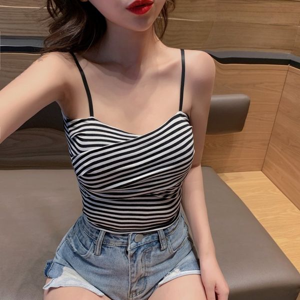 2020 new cross stripe bra-wrapped suspender simple low-chest women's summer camisole vest vest overcoat a6722, Camo
2020 new cross stripe bra-wrapped suspender simple low-chest women's summer camisole vest vest overcoat a6722, Camo