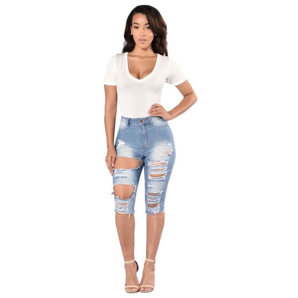 gothic denim skinny short jeans woman pants plus size knee length summer clothes for women, Blue
gothic denim skinny short jeans woman pants plus size knee length summer clothes for women, Blue