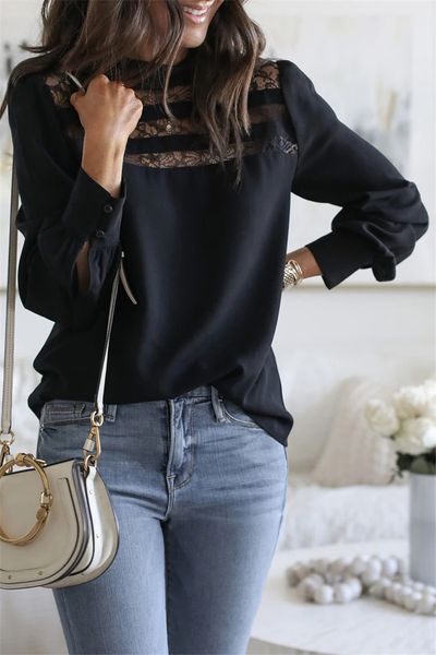 women casual lace patchwork blouse autumn 2019 female long sleeve party black shirt o-neck winter ladies
women casual lace patchwork blouse autumn 2019 female long sleeve party black shirt o-neck winter ladies