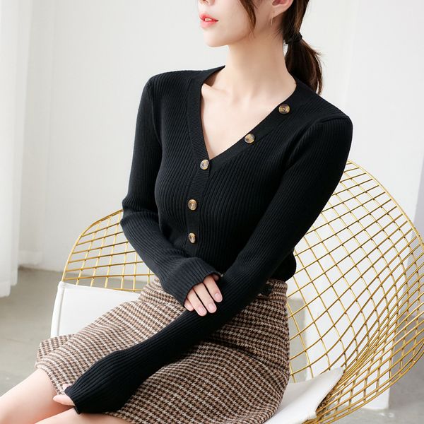 2020 new autumn women slim v-neck sweater female solid color long sleeves ladies comfortable pullovers girl top, White;black
2020 new autumn women slim v-neck sweater female solid color long sleeves ladies comfortable pullovers girl top, White;black