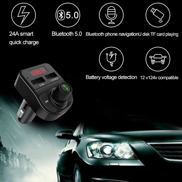 fm transmitter modulator bluetooth 5.0 led screen dual usb hands-car kit car audio mp3 player support tf card u disk
fm transmitter modulator bluetooth 5.0 led screen dual usb hands-car kit car audio mp3 player support tf card u disk