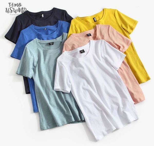 2020 new fashion women t shirts polyester womens short sleeve loose plus size solid color t shirt drop shipping good quality, White
2020 new fashion women t shirts polyester womens short sleeve loose plus size solid color t shirt drop shipping good quality, White