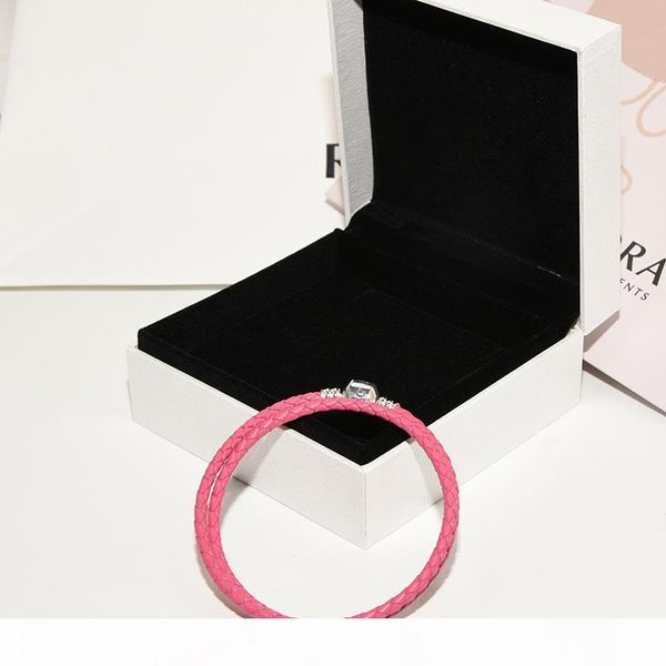 women's double layer pink leather rope hand chain bracelet original box for pandora 925 silver charms bracelet gift jewelry, Golden;silver
women's double layer pink leather rope hand chain bracelet original box for pandora 925 silver charms bracelet gift jewelry, Golden;silver