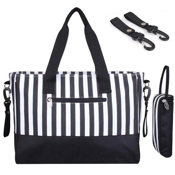 One-shoulder Hand Carry Striped Baby Diaper Bag Mother Mommy Changing Nappy Bag Maternity Bags For Mom Travel